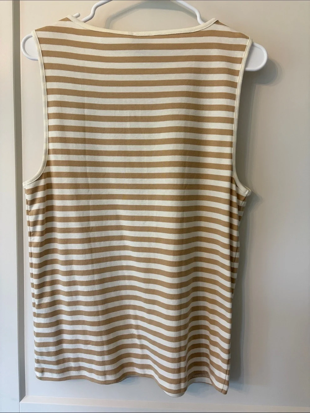 J. Crew Striped Sleeveless Tank in Cream and Tan